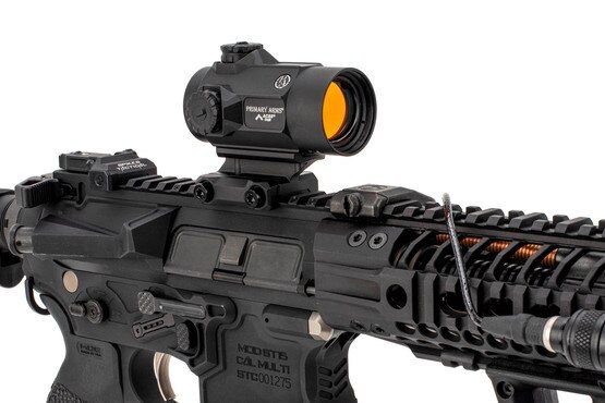 The Primary Arms Slx MD-25 ACSS-CQB microdot features up to 25,000 hours of battery life.